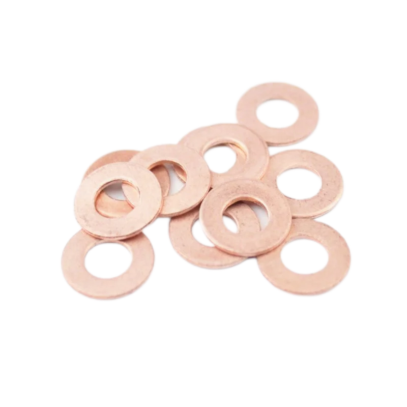 7x15x1mm EURO3 Fuel Pump Common Rail Injector Sealing Diesel Nozzle Copper Gasket Auto Maintenance Tool Parts 50 PCS