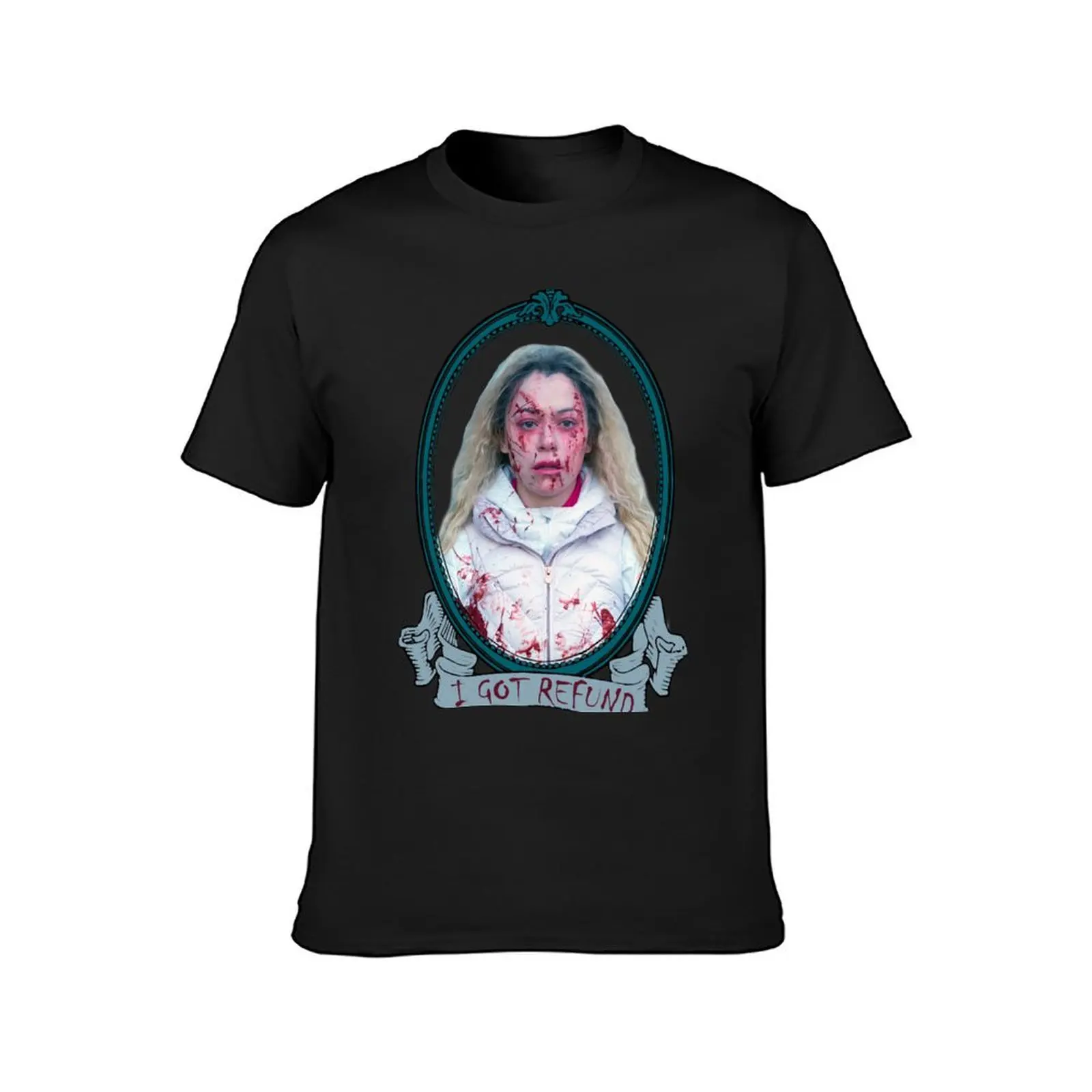 Helena Portrait 2 T-Shirt korean fashion summer top blacks mens clothes