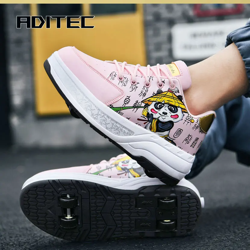 

Adult Children Roller Skates Shoes Sneakers Men With Single Wheel Double Wheel Rollers Skate Shoes Tennis Shoes Walking Shoes