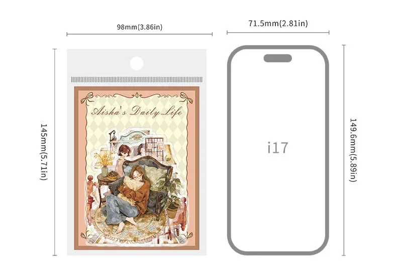 JIANWU Vintage Life Flower Character Landscape Material Collage Scrapbooking PET Sticker Creative DIY Journal Stationery