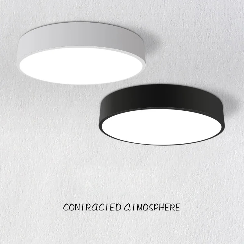 Modern Brief Round White/black Frame Witled Stripe Acrylic Shade Ceiling For Living Room Home Light Fixture