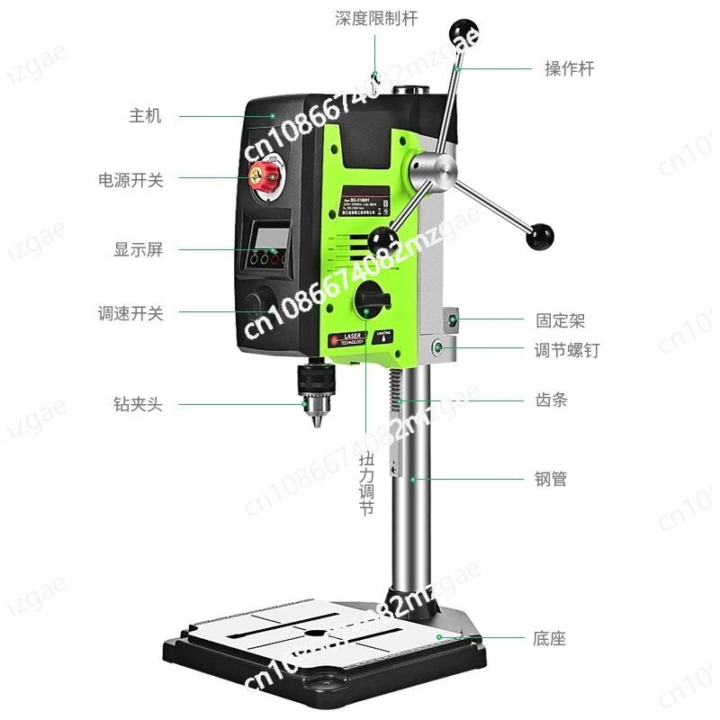 Digital Display High Precision Bench Drill Small Home Hold 220V, Industrial Grade Drilling and Milling Machine 90mm Capacity