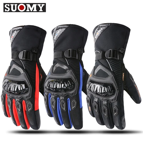 Suomy guantes de motocicleta invierno mantener caliente nuevo impermeable Motocross moto carreras guantes de montar deportes pantalla táctil M-XXL