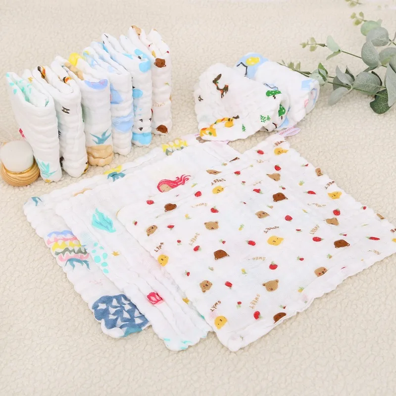 Gant de toilette en mousseline pour bébé, 10 pièces, gaze de coton, serviette pour le visage, mouchoir pour nouveau-né