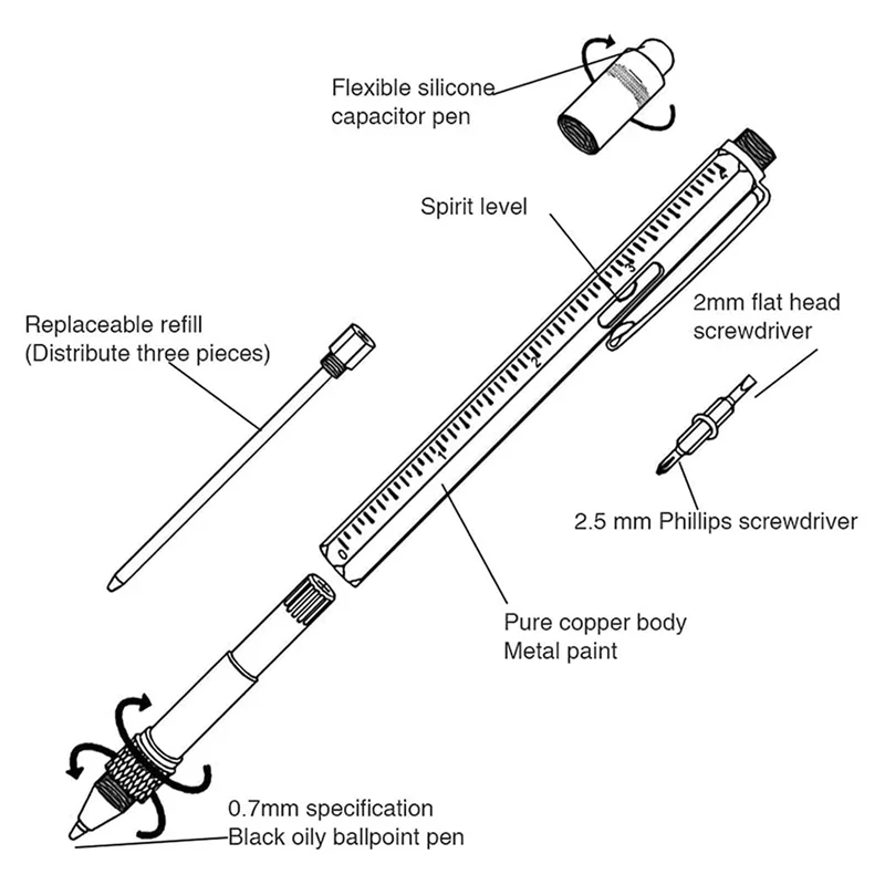 

2X6 в 1 мультитул-ручка, крутые гаджеты для мужчин, подарки для папы, чулки для мужчин, уникальные рождественские подарки для мужчин