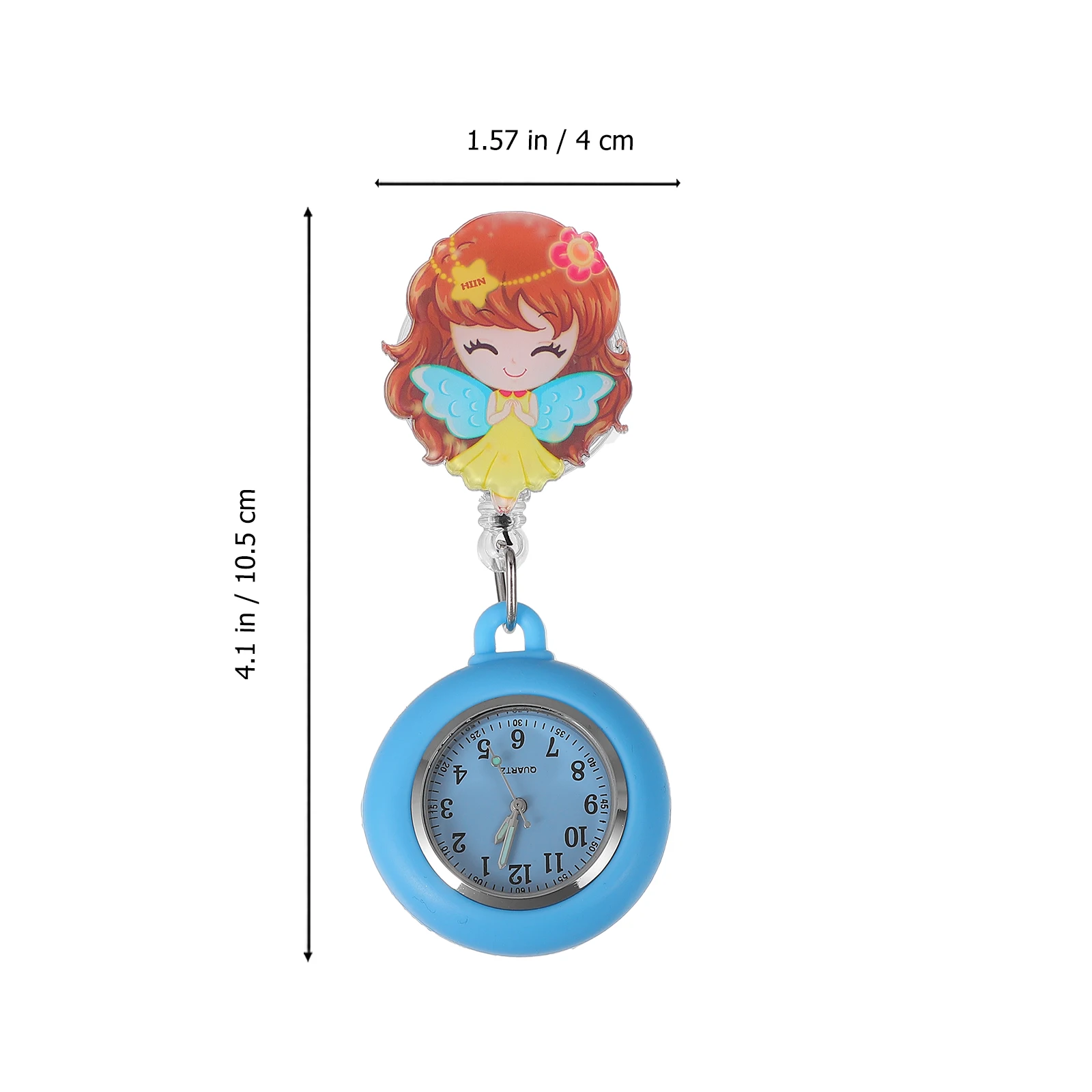 

Flower Fairy Theme Nurse Clip-On Retractable Pocket For Women Nurses Durable Alloy Quartz Design Fashionable Medical Timepiece