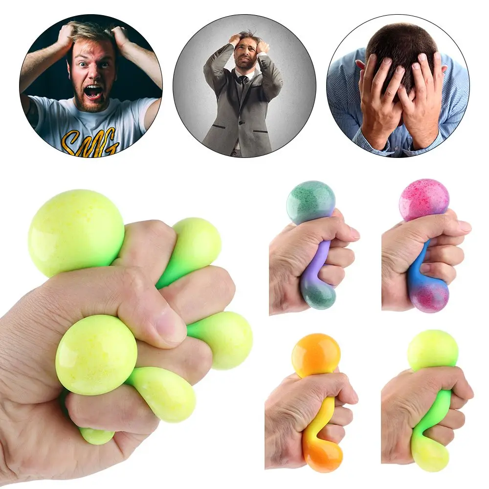 Children Funny Decompression Toy Colorful ball Change Color TPR Squeeze Balls Fidget Toys Soft Foam