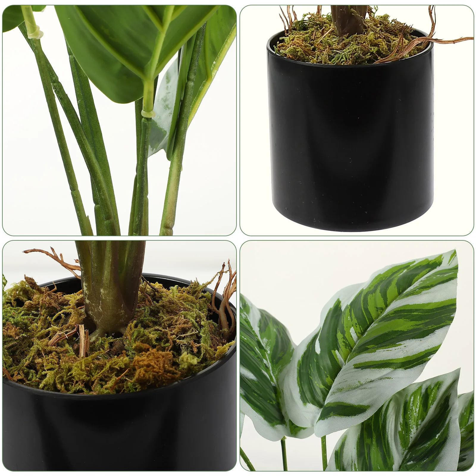 

Artificial Arrowroot In Pot Faux Potted Plant Decorative Fake Arrowroot For Home Office Desktop Indoor Bonsai Ornament