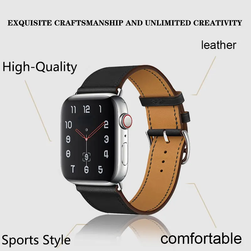 Correa de cuero para Apple watch Ultra, pulsera de repuesto para iwatch 9, 8, 7, 6, 5, 4, 3 SE, 44mm, 42mm, 40/38mm, 49mm, 8, 7, 45mm, 41mm
