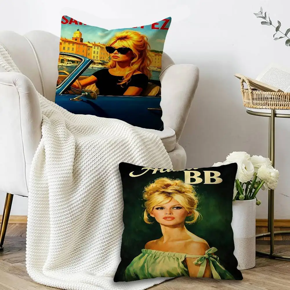 French Movie Star Brigit-B-Bardot  pillow cover sofa cushion cover home room decoration children gift