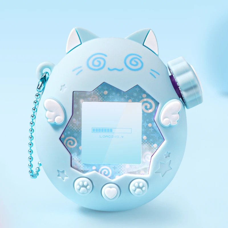 GeekShare Cut Circle Cat Etui Ochronne Silikonowe do Tamagotchi Paradies, Odporne na Upadki, Urocza Kreskówkowa Obudowa Konsoli do Gier, Prezent, Naklejka — zdjęcie produktu 6