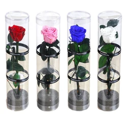 Eternal Flower Single Rose PVC Rose Handmade DIY Valentine's Day Wedding Gift with Box Lover Wife Girlfriend Presents