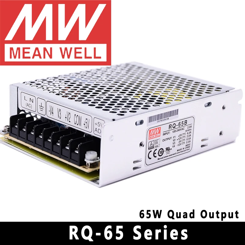 Mean Well RQ-50B/50C/50D/65B/65C/65D/85B/85C/85D/125B/125C/125D Meanwell RQ Series AC/DC Quad Output Switching Power Supply