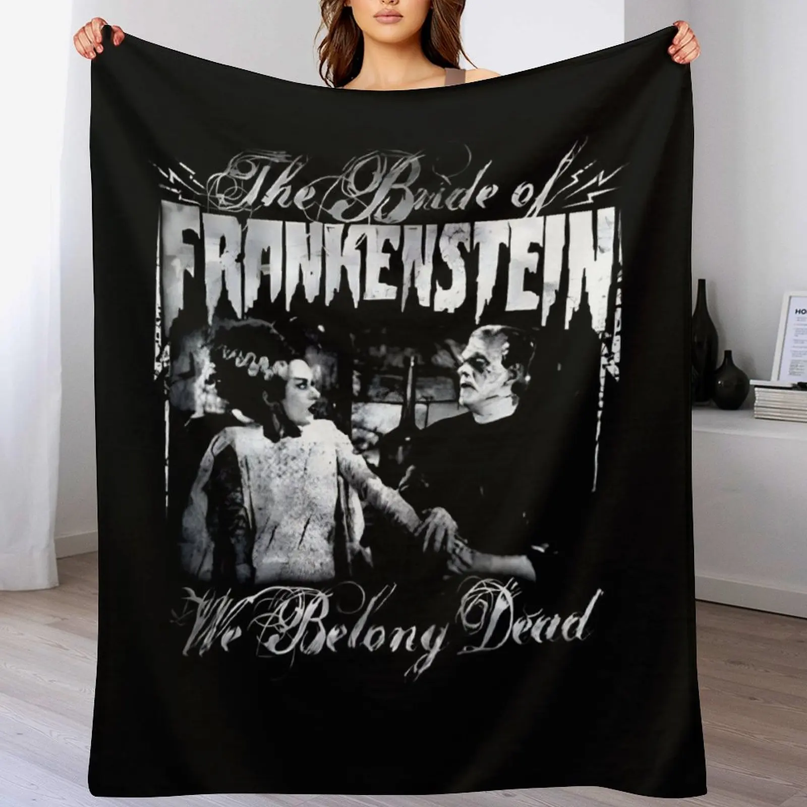 

Bride Of Frankenstein retro Throw Blanket Soft Plush Plaid Blankets For Bed Flannel Fabric Travel Blankets