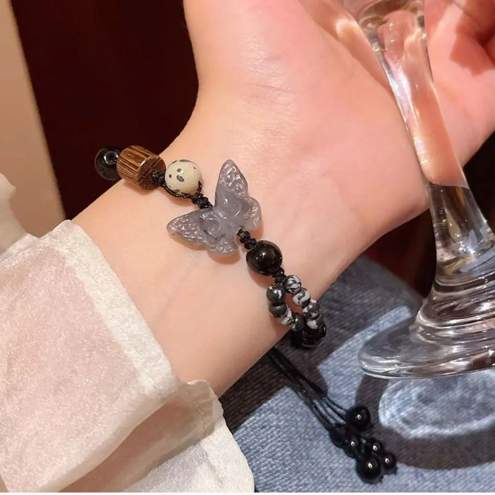 Exquisite Charm New Chinese Style Hand Rope Pendant Jewelry Accessories Butterfly Ink Wash Bracelet Hand Rope Adjustable