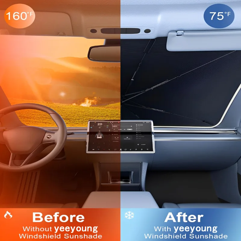 2026 car parasol, front sunshade, sun protection and heat insulation, special for front windshield visor cover in the car