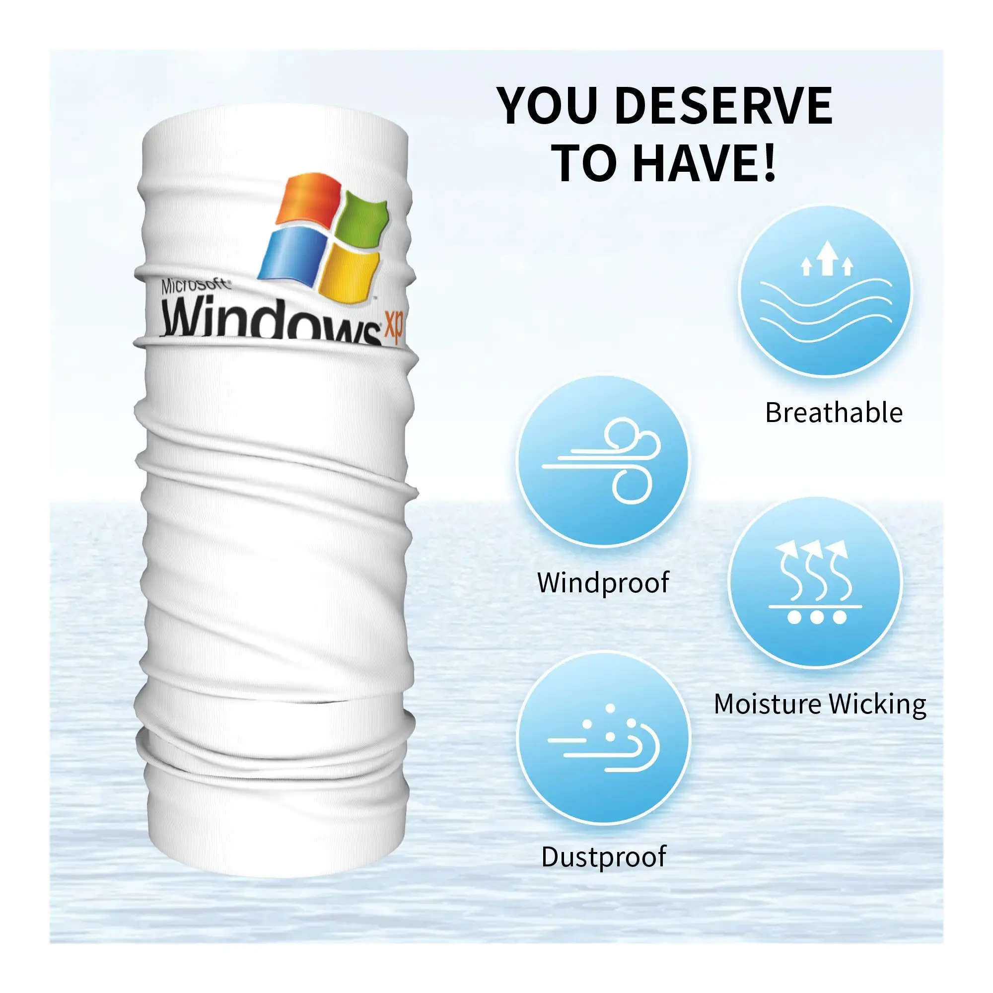 Windows XP2 Bandana-Halsmanschette, bedruckter Wickelmasken-Schal, warmer Fahrradschal, Radfahren für Männer, Frauen, Erwachsene, winddicht