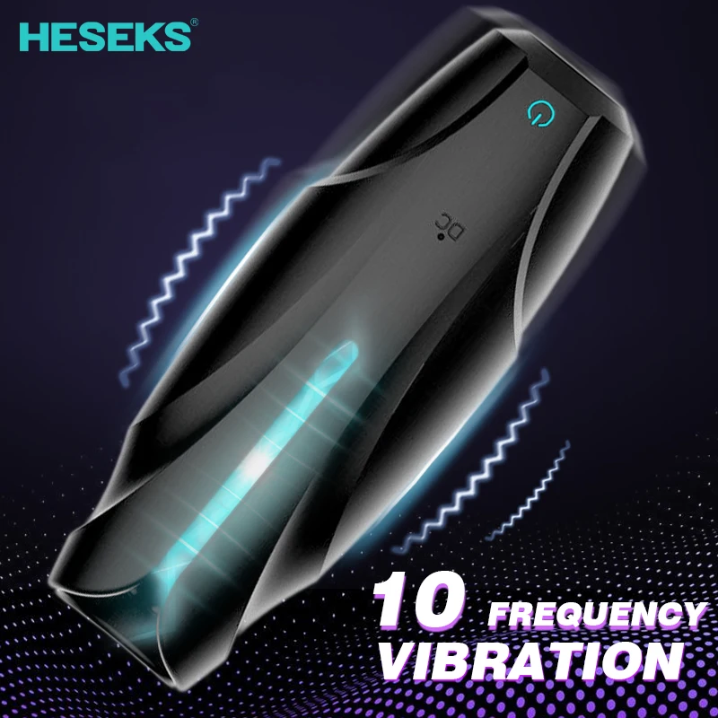 HESEKS Men Penis Trainer Masturbators For Men Delay Ejaculation Stimulate Glans Vibrating Massager Sex Toys For Men