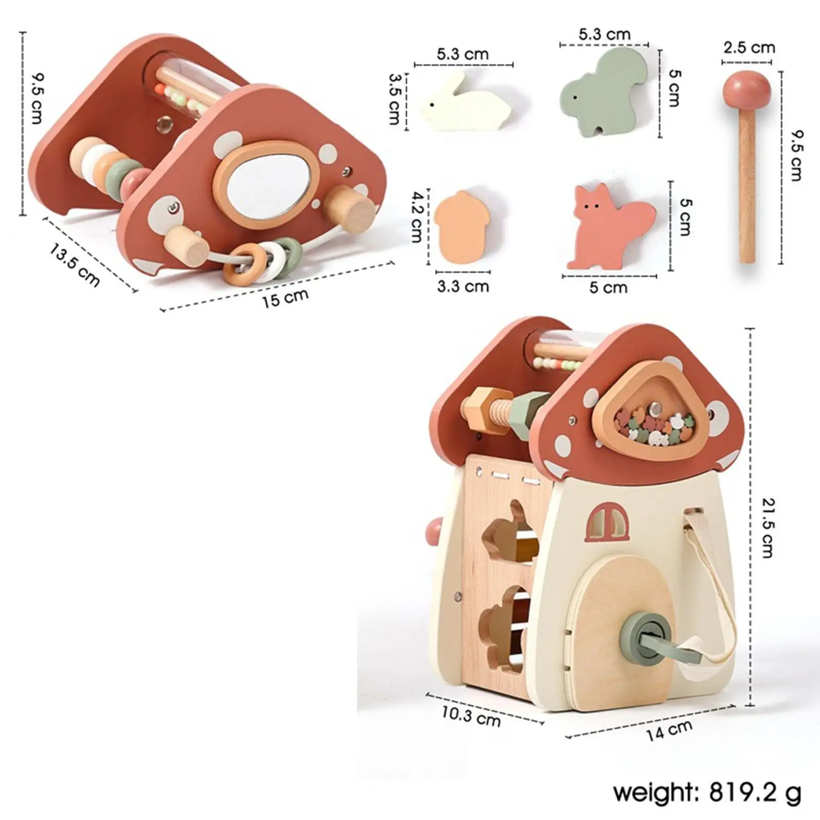 Cube d'activité en bois pour enfants, jouet d'apprentissage pour les tout-petits de 1 à 3 ans, cadeaux pour enfants