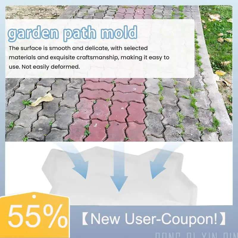 【Fast Delivery】Three Waveform Garden Path Plastic Concrete Paving Brick Mold Diy Walkway Cement Brick Mold