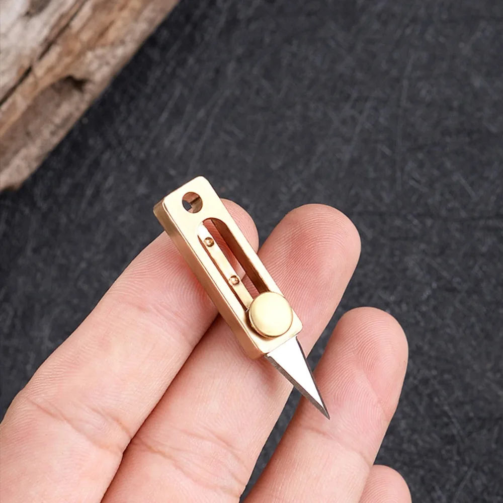 Cuchillo utilitario de titanio ultrapequeño EDC, pequeña hoja de acero inoxidable, abridor de cajas de calidad ligero para engranaje EDC