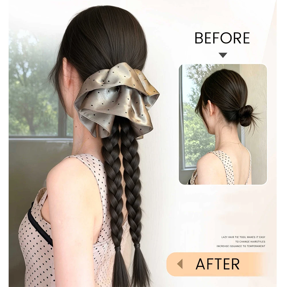 Synthetic Long Black Brown Claw Clip Braid Ponytail Extensions Korean Gentle Style Ponytail Ladies Hair Clip Daily for Women