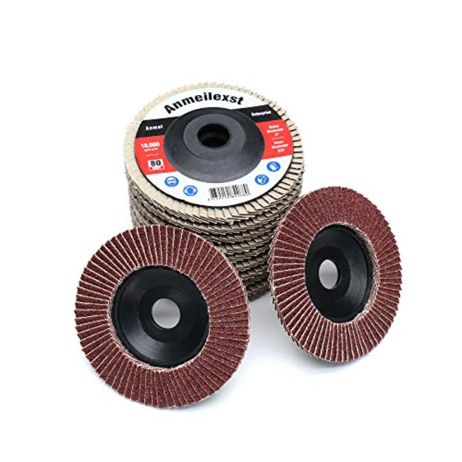 12 Packs 80 grit High Density Aluminum Oxide Flap Disc Abrasive Grinding Whee, 4