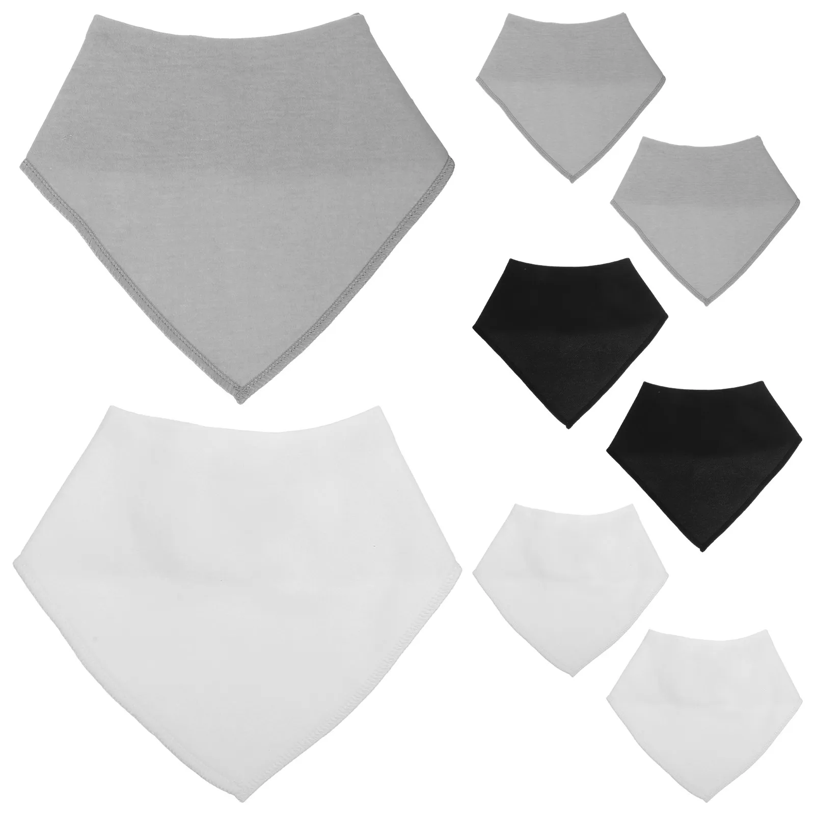 

8Pcs Baby Bibs Triangle Scarf Cotton Newborn Saliva Towel Multifunctional Lightweight Washable for Feeding Drooling