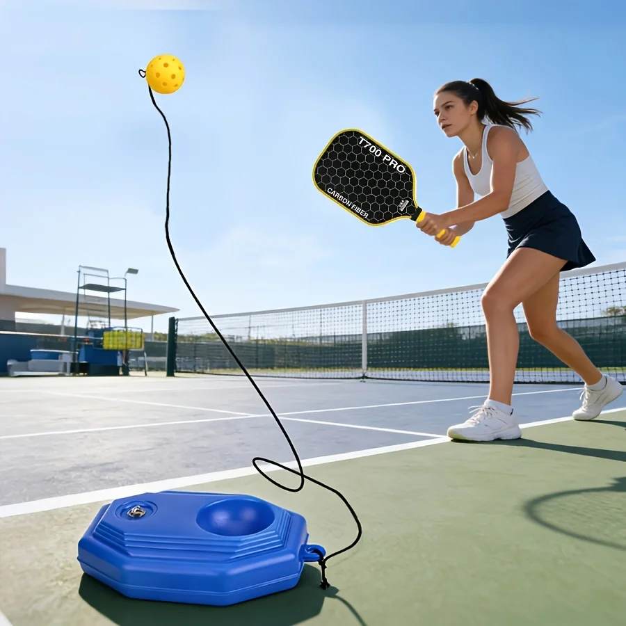 T700 Carbon Fiber Pickleball Paddle Set | 2 Paddles, Carry Bag, Blue Rebound Trainer & Tethered Pickleball