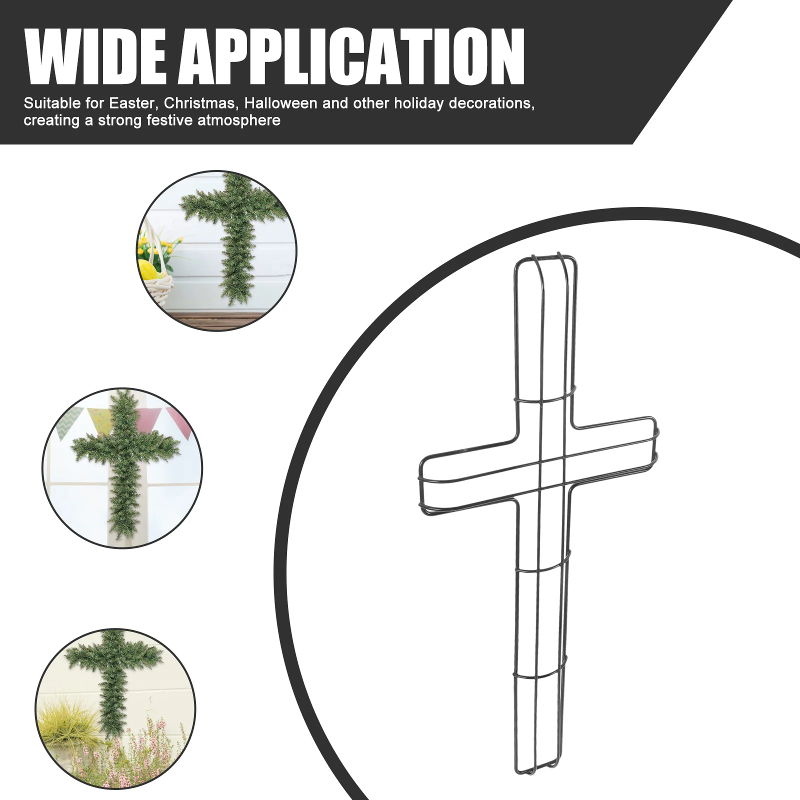 

2pcs Iron Wreath Frame Metal Wire Cross Shaped Diy Support For Easter Christmas Halloween Decor Garden Party Wreath Supplies
