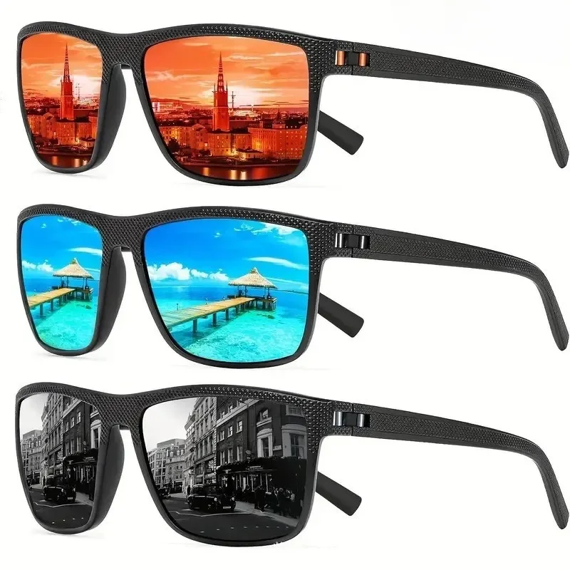 1Pcs Fashion Square Polarized Sunglasses Men Women Retro Outdoor Sports Fishing Sun Glasses Male Goggle Shades UV400