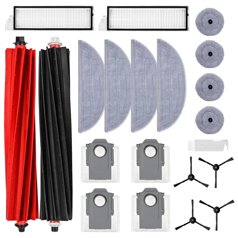 M04K ل Roborock S8 Maxv الترا جهاز آلي لتنظيف الأتربة فرشاة جانبية رئيسية فلتر Hepa ممسحة القماش خرقة أكياس الغبار قطع الغيار