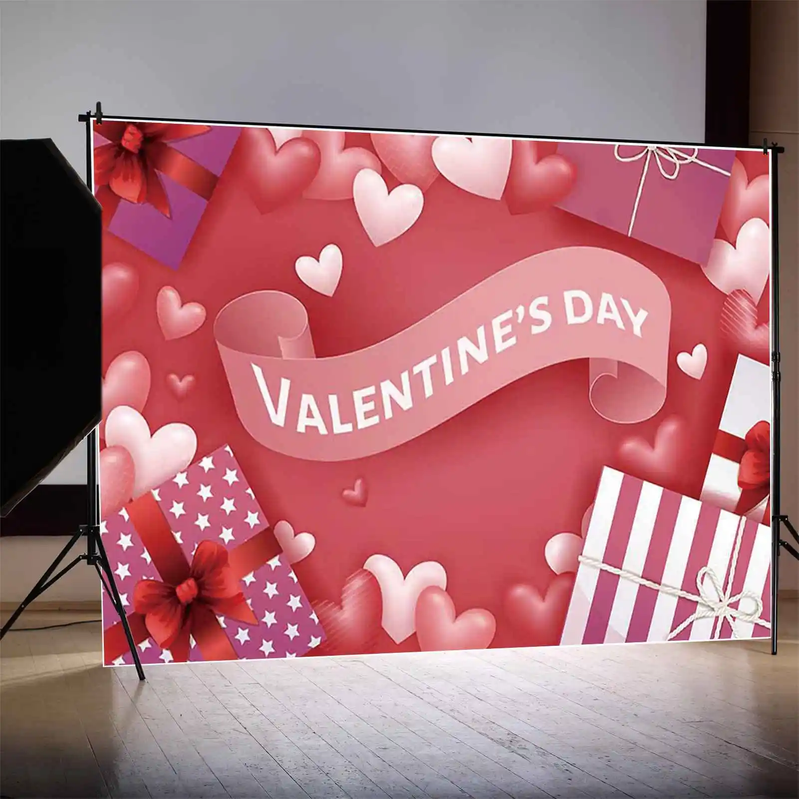 MOON.QG Valentine'S Day Photography Background Wine Heart Arch Door Photozone Backdrop Children Studio Photocall Accessories