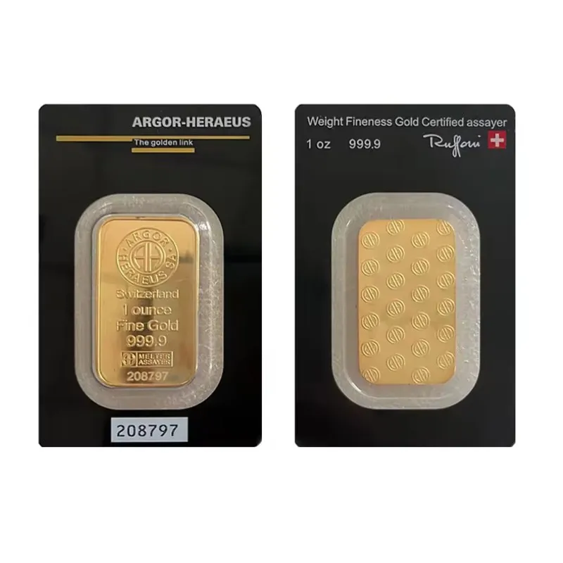 NONE 2025 Kreative Nachbildung von 1 Unze Goldbarren aus Messing, vergoldet, in versiegelter Präsentationsbox, nicht magnetische Valentinstagsgeschenke 5
