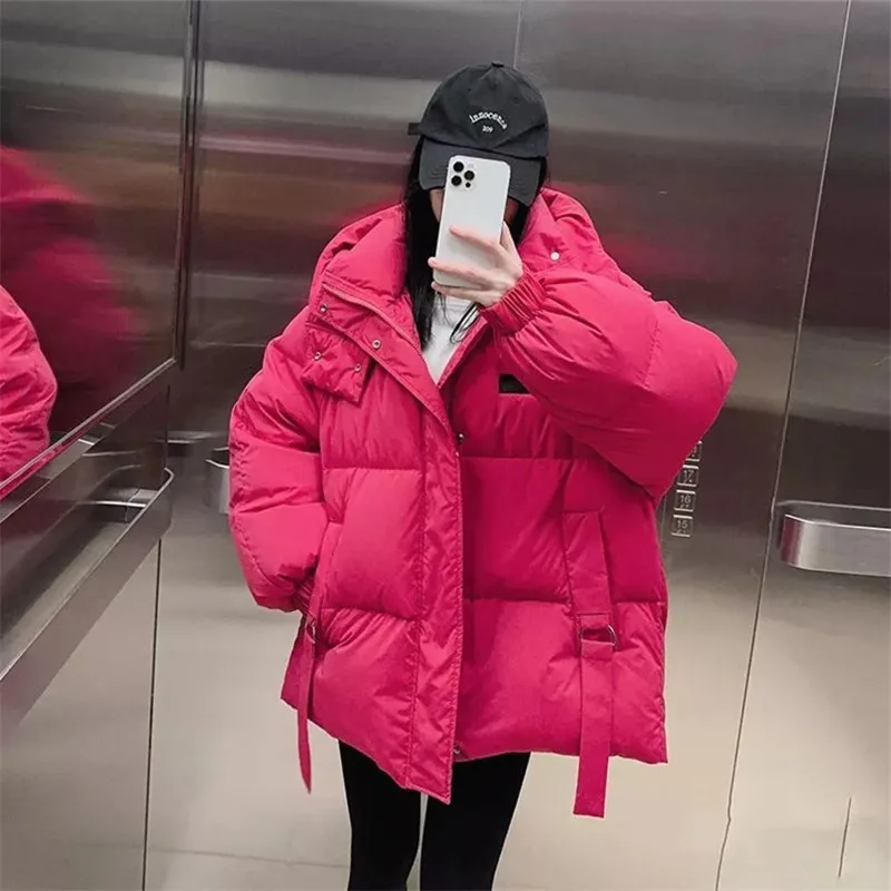الكورية أسفل القطن وسادة مبطنة المرأة 2025 شتاء جديد قصير مبطن الدافئة سترات معطف عادية فضفاض هوديي ملابس خارجية الإناث #1