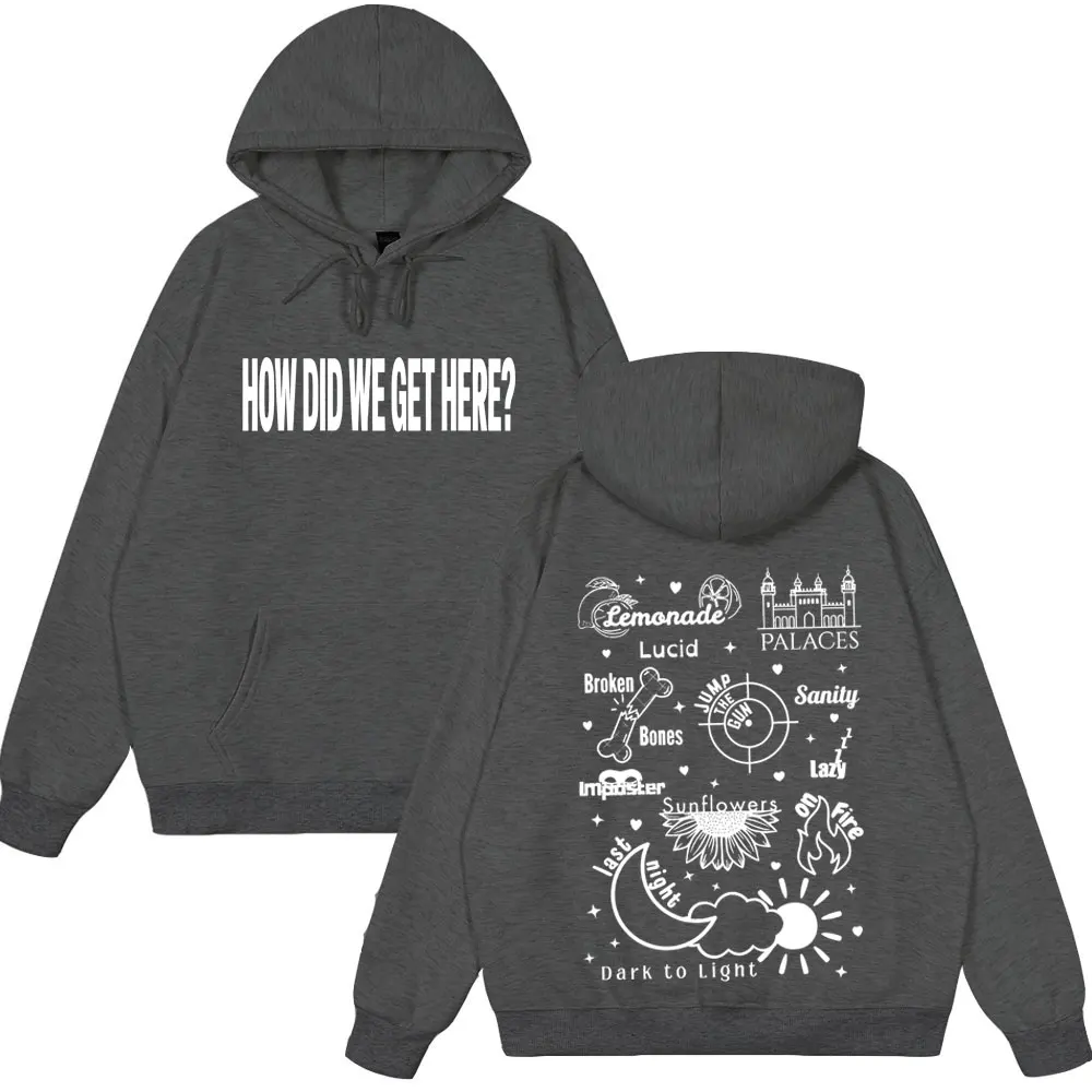 Singer Louis Tomlinson How Did I Get Here Tour 2026 Print Pullover Men Women Gothic Punk Loose Casual Vintage Winter Hoodie