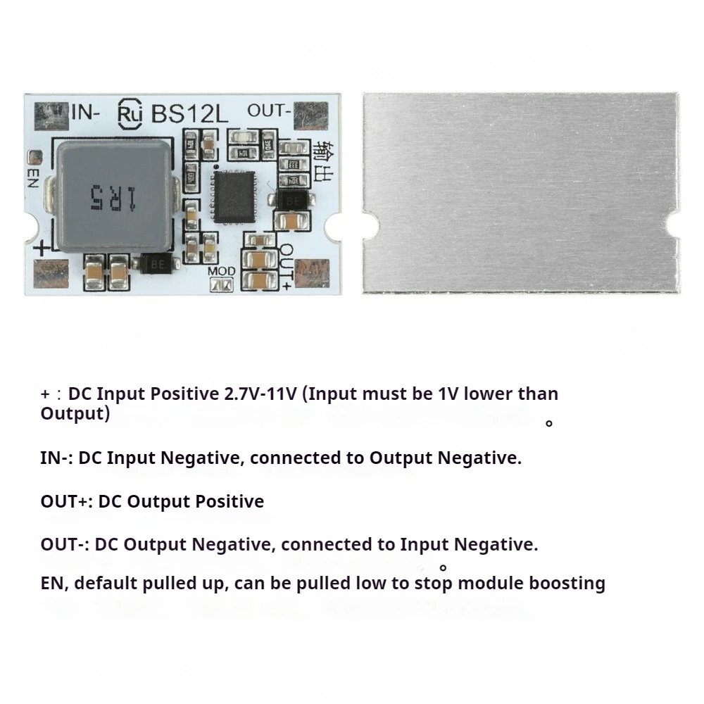 وحدة طاقة معززة DC-DC 2.7-11 فولت إلى 5 فولت/12 فولت 10 أمبير مع حماية من الدائرة القصيرة لوحة طاقة صغيرة مع مدخل/مخرج TVS #5