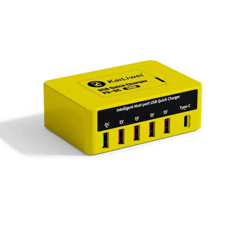 KAILIWEI-Carregador Inteligente Multi-Porta, Display LED, 5V, USB, Sem Fio, Carregamento Rápido, Desktop Station, KLW-818