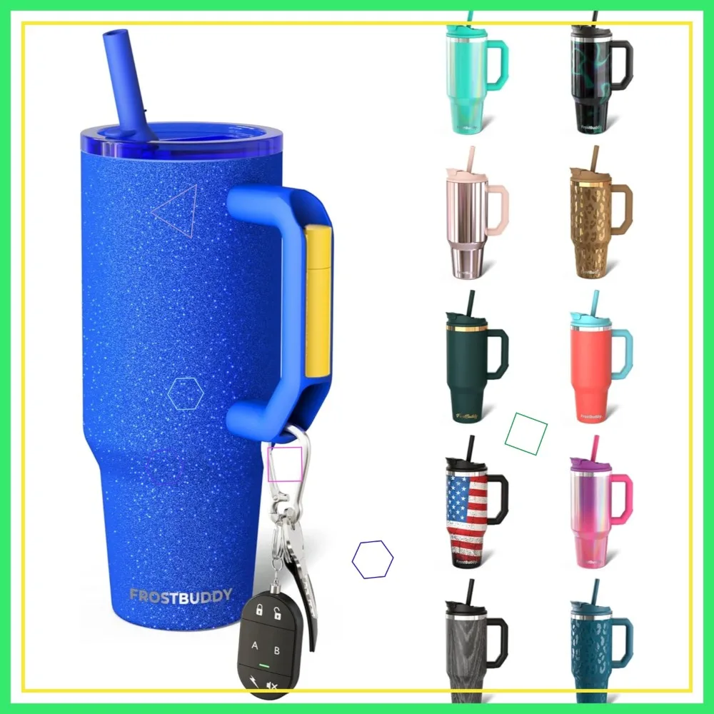 

40 oz Stainless Steel Vacuum Insulated Tumbler with Lid and Straw, Travel Mug Cupholder Friendly Gift for Women Men