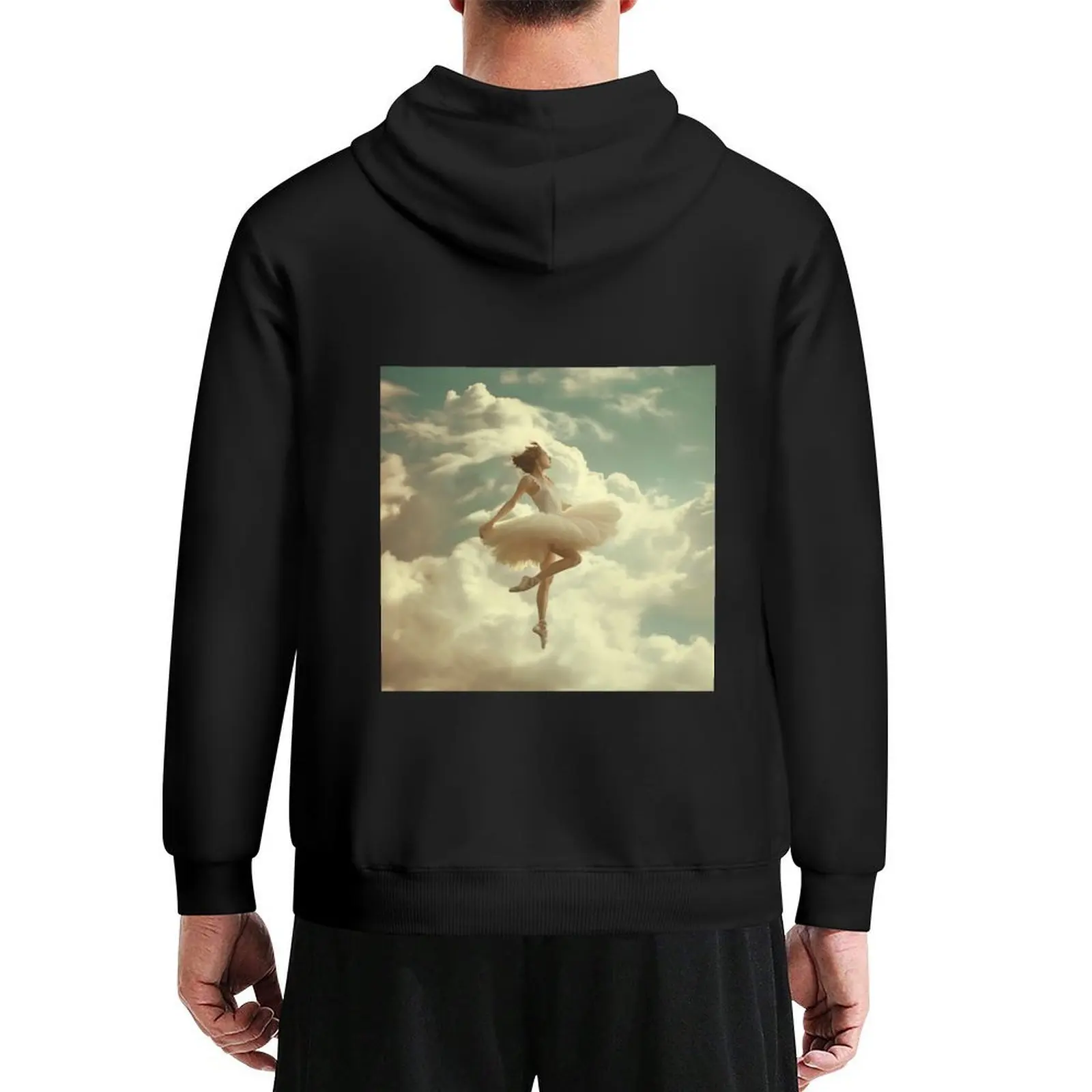 

Celestial Ballet Above the Clouds Hoodie autumn mens clothing male clothes hooded shirt mens hoodie