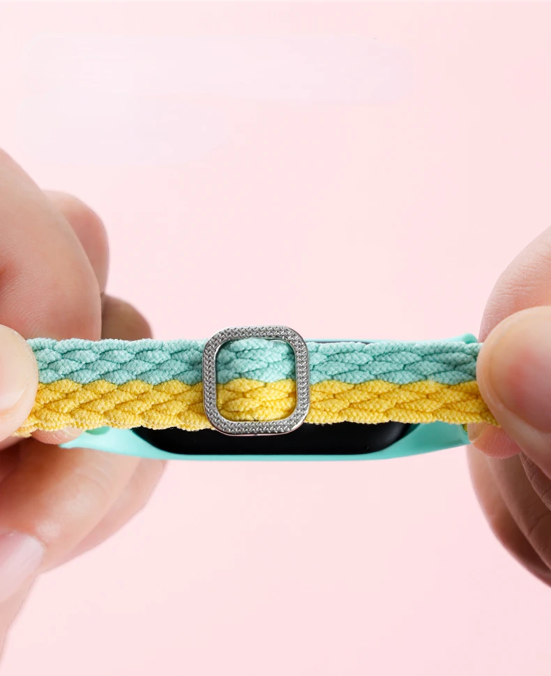 Braided nylon strap with buckle For Xiaomi Mi band 7 6 5 4 Smart Bracelet Adjustable Breathable Wristband For Xiaomi Mi band 4 3