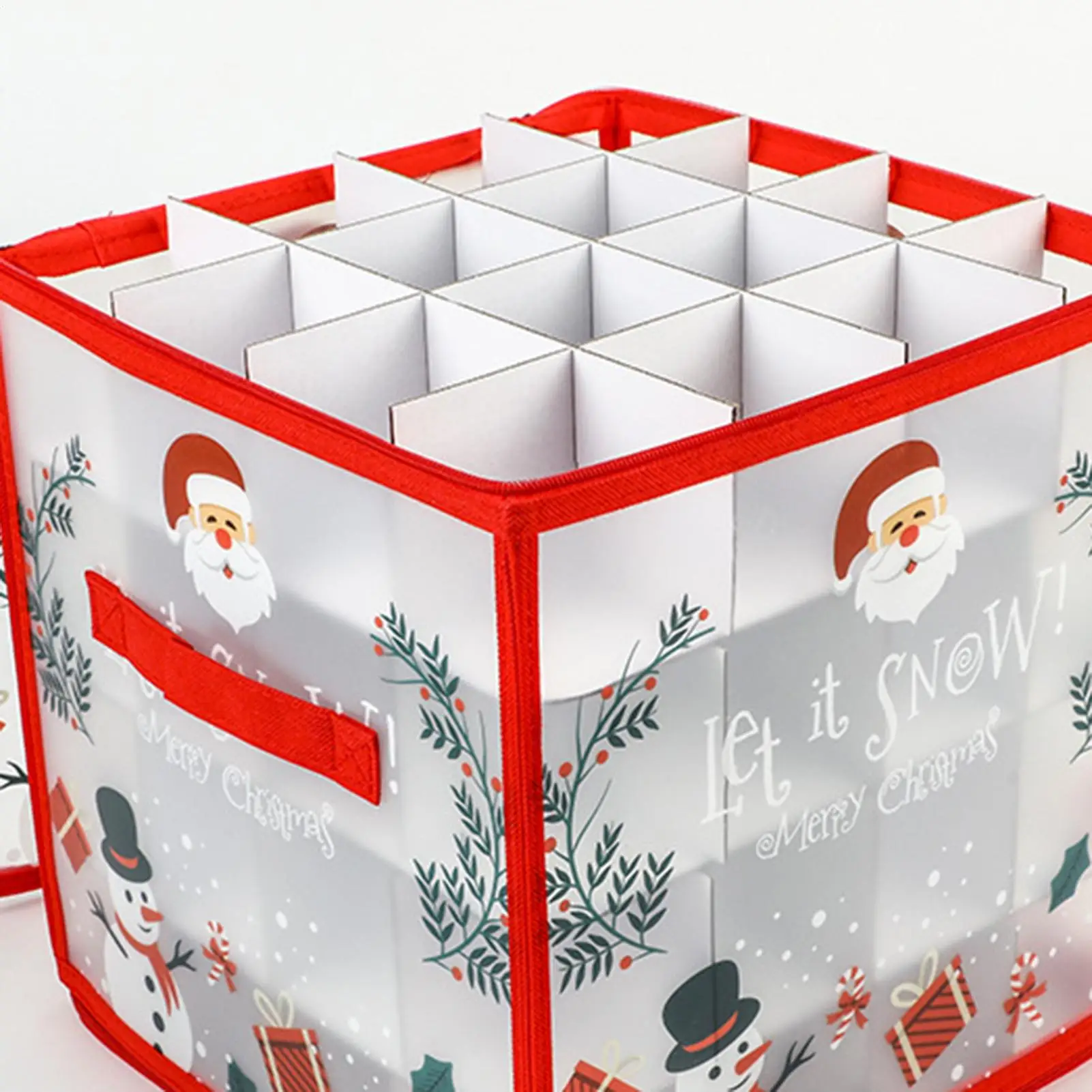 Christmas Ornament Storage Box Zippered Organizer Bins With Dividers 64 Christmas Balls Container For Holiday Home Basement