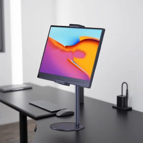 조정 가능한 모니터 스탠드 높이 휴대용 Vesa 모니터 태블릿 홀더 최대 24Cm 스탠딩 태블릿 브래킷 데스크 마운트 더 넓은 베이스