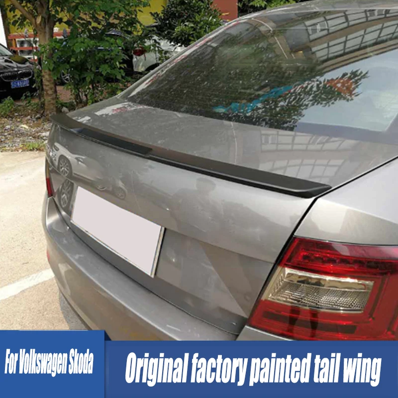 For Volkswagen Skoda 2015 Original Factory Tail Wing Bright Black Carbon Fiber Pattern