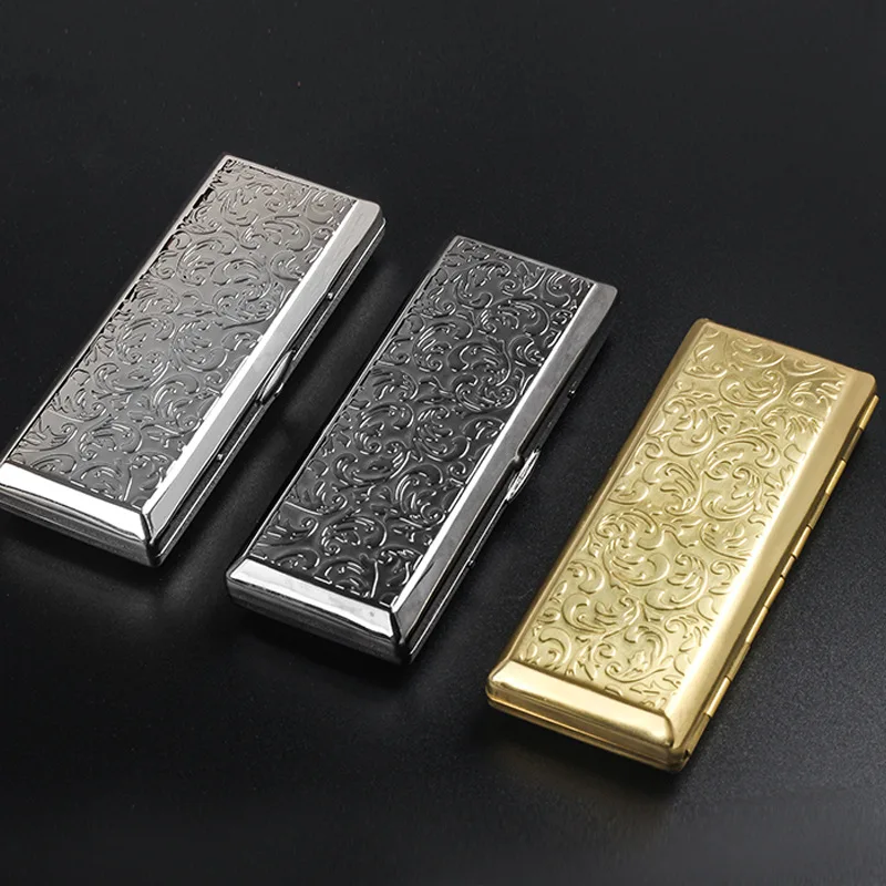 Cigarettes Case Embossed Slim Cigarette Case Box Portable Sealed Waterproof Smoking Accessories with Gifts Box