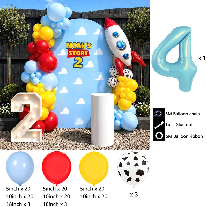 Cowboy Woody Themed Balloon Garland Arch Kit for Birthday Party Decorations Baby Shower Anniversary Graduation Event Supplies - view 6