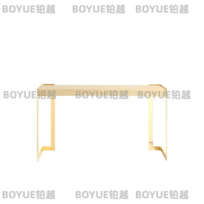 Italian Minimalist Stainless Steel Console Table Modern Luxury Entryway Furniture Wall Mounted Hallway Decor High End Design