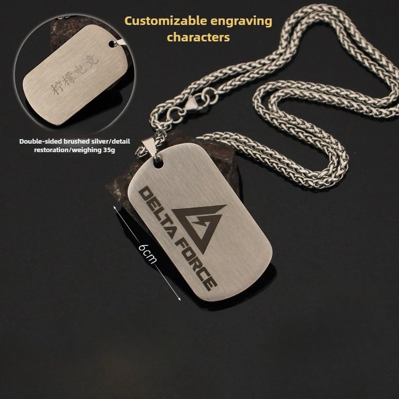 6cm/2.36in Delta Action Model Military Plaque Metal Hang Tag Naszyjnik grawerowanie Logo Identity Plaque Gift Collection Zawieszka Zabawka