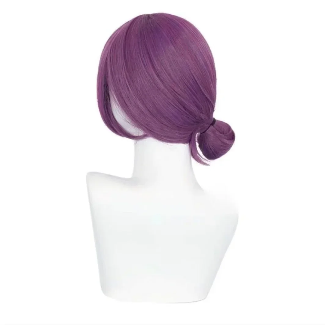 

Perruque de Cosplay Anime Reze, perruque violette de 45cm avec tour de cou, perruque de Costume de Cosplay Anime pour femmes