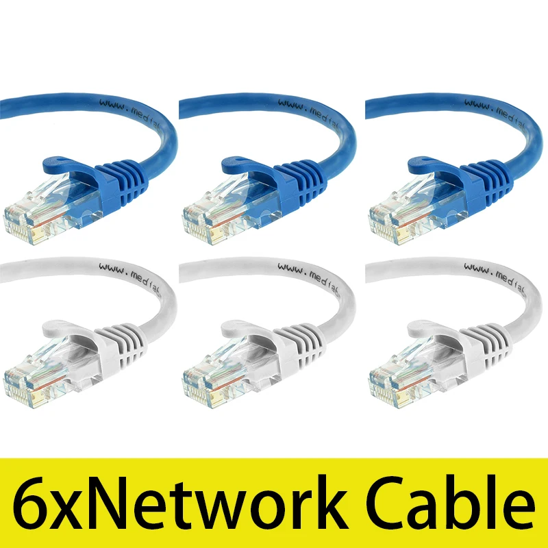 

6Pcs 1 Meter Cat6 Cable Network Lan Cat6 Cord With Rj45 Connector